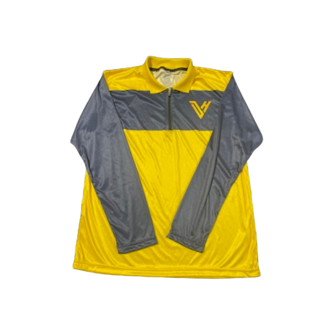 Navy/Yellow Long Sleeve Polo