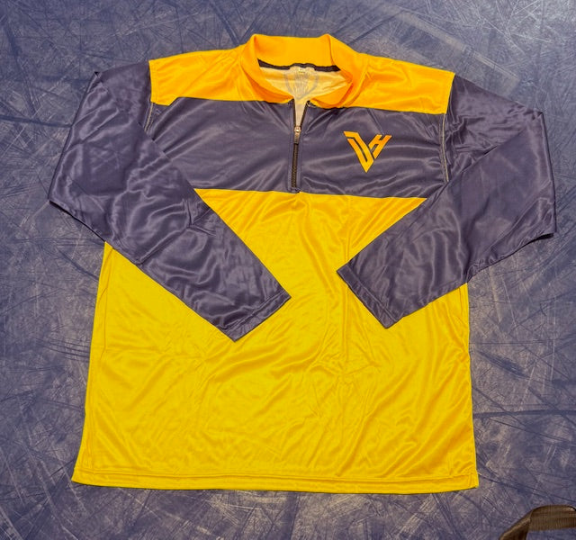Navy/Yellow Long Sleeve Polo