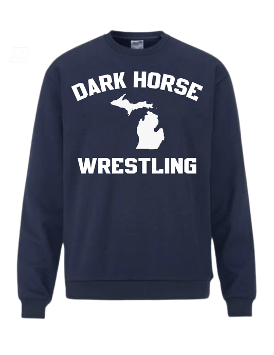 Champion Crew- "Dark Horse Wrestling + MI " (Navy/White)