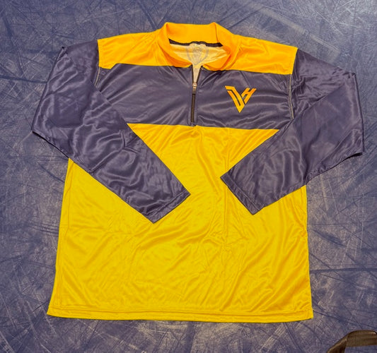Navy/Yellow Long Sleeve Polo